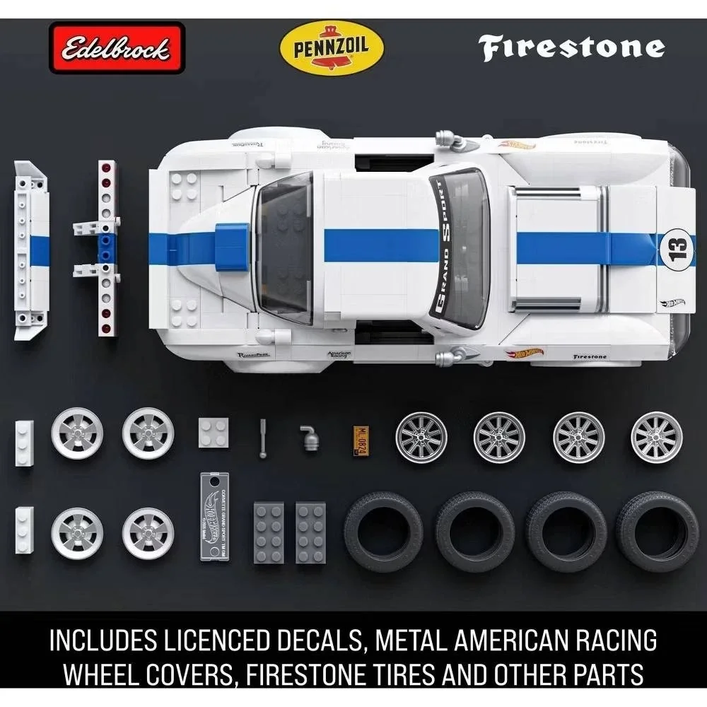 Mattel Brick Shop Hot Wheels Corvette Grand Sport Building Kit Collectors JGR31